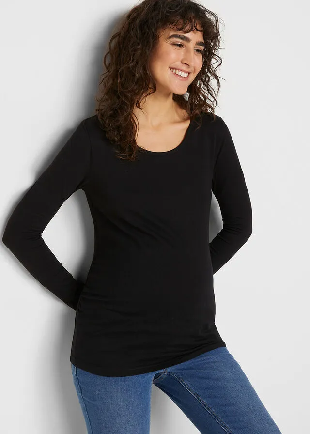 CAMISETA PREMAMá DE ALGODóN (2 UNIDADES) NEGROBLANCO