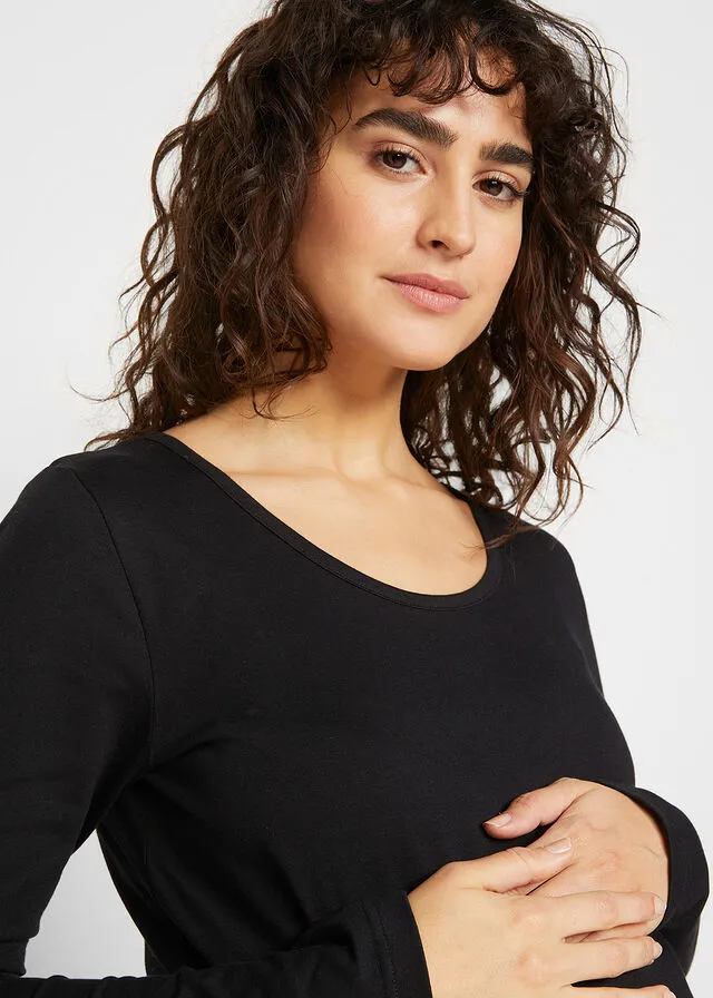 CAMISETA PREMAMá DE ALGODóN (2 UNIDADES) NEGROBLANCO