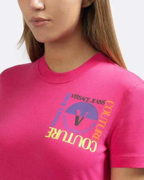 Camiseta Versace Jeans Couture 74HAHF04 Rosa