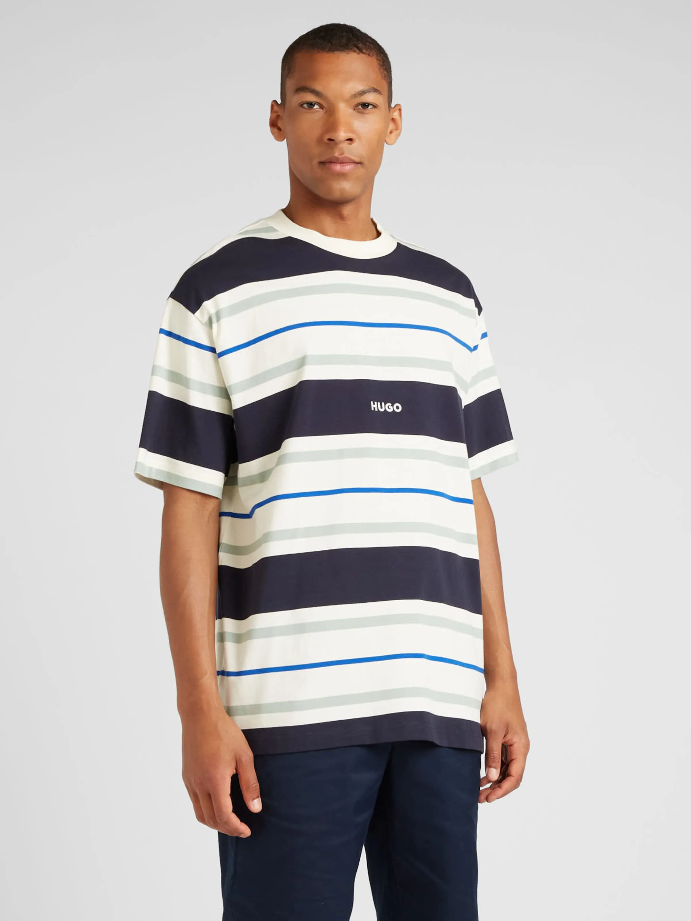 Camiseta 'Nariles' HUGO en Azul, Marino, Blanco