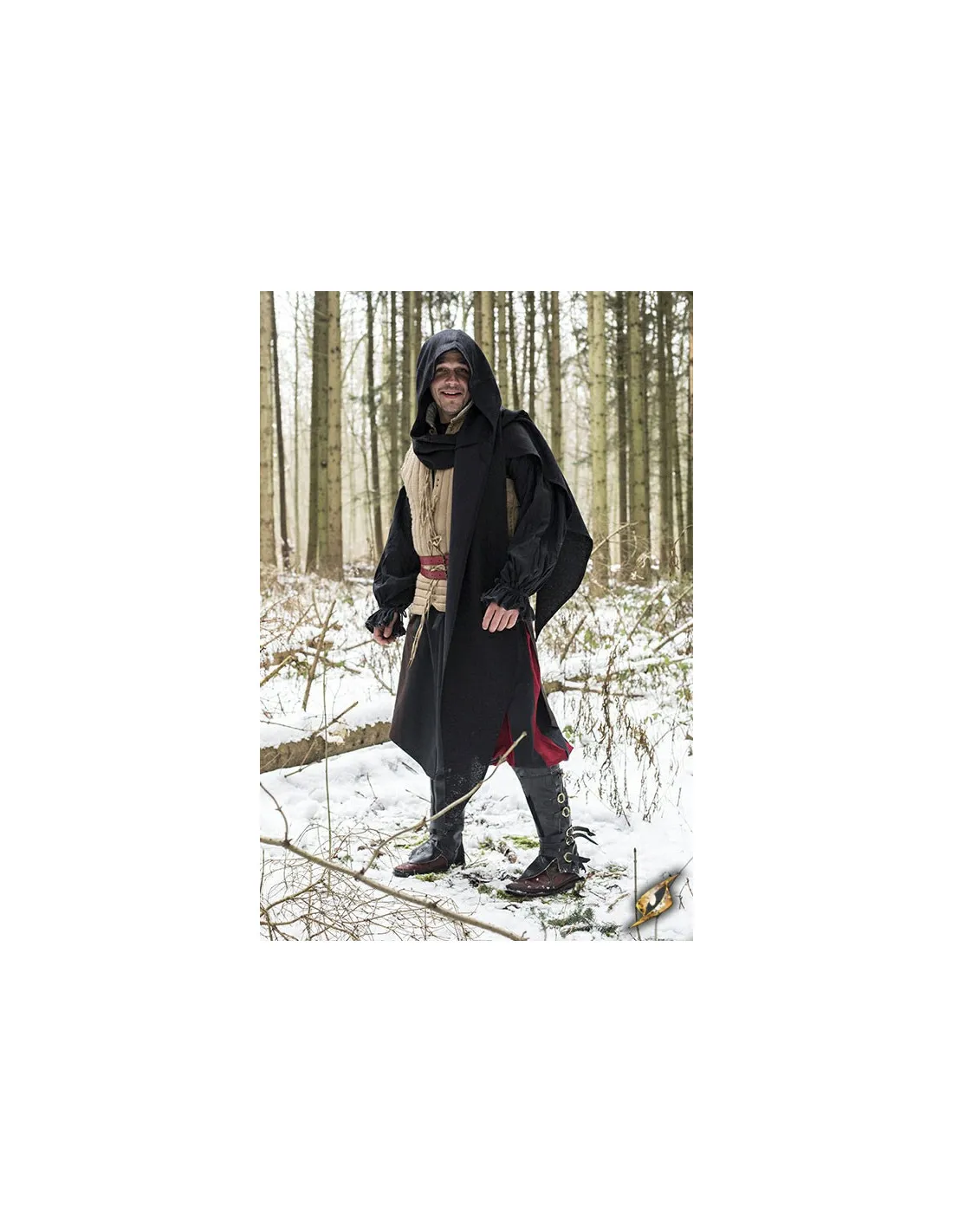 Capucha con chal medieval, negros