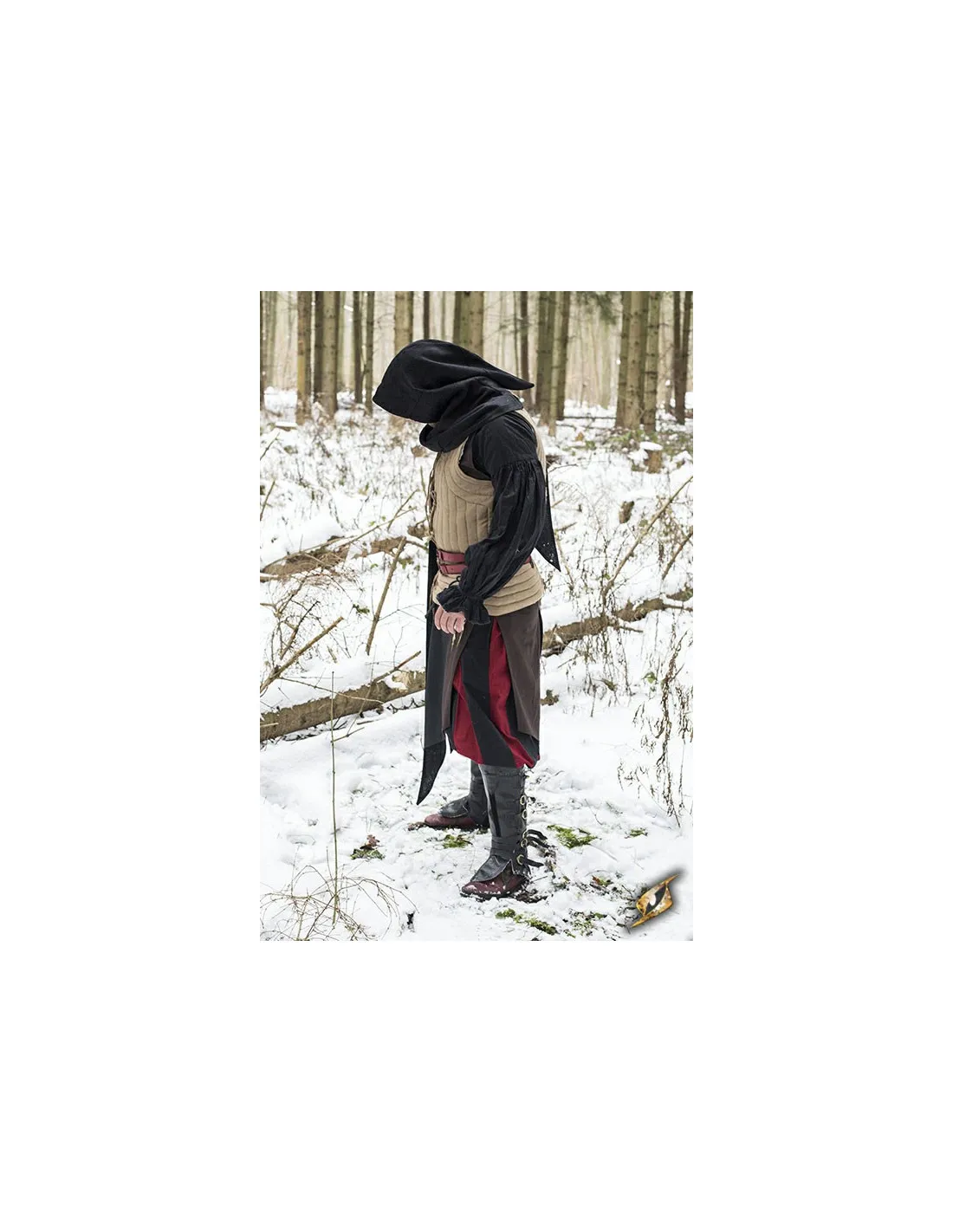Capucha con chal medieval, negros