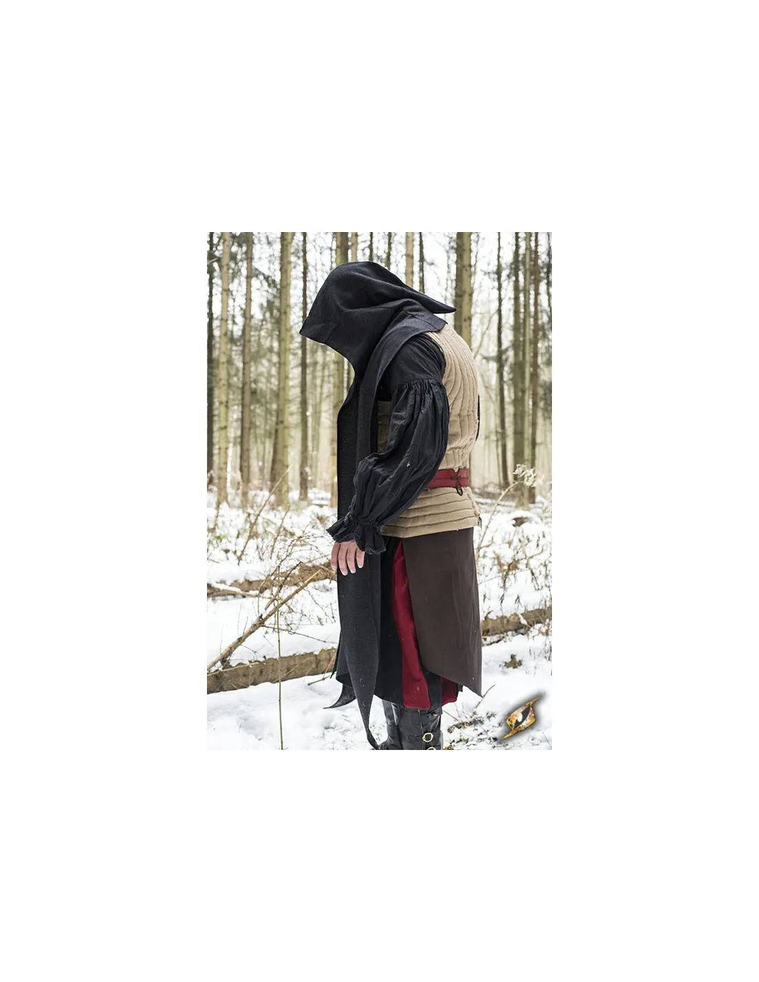 Capucha con chal medieval, negros