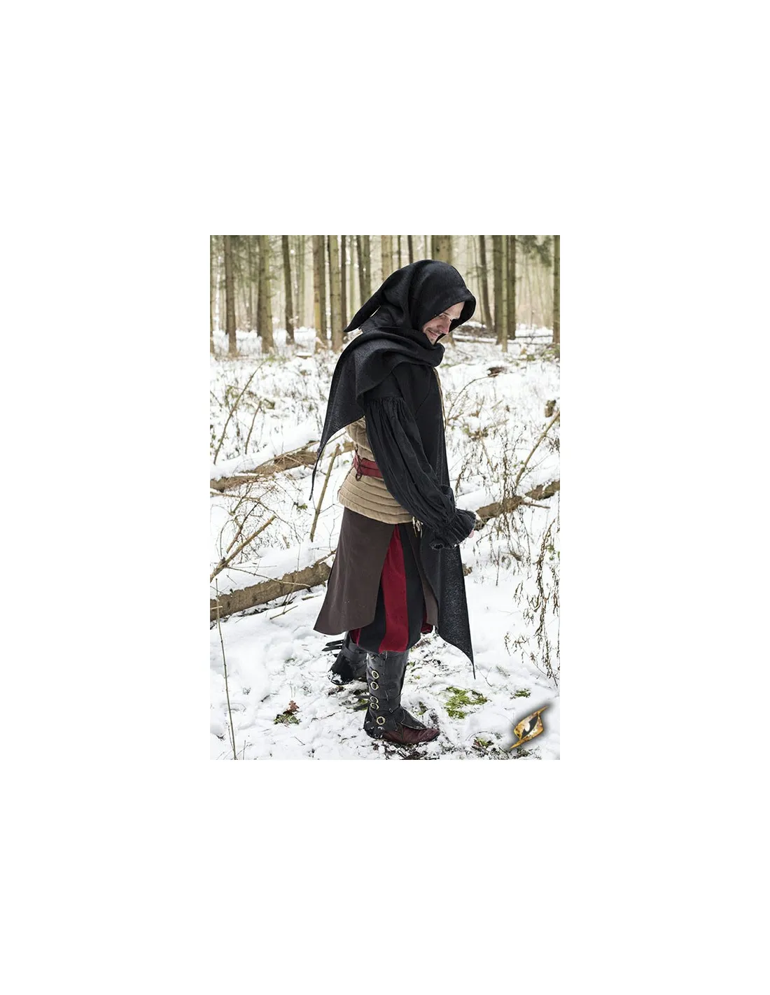 Capucha con chal medieval, negros