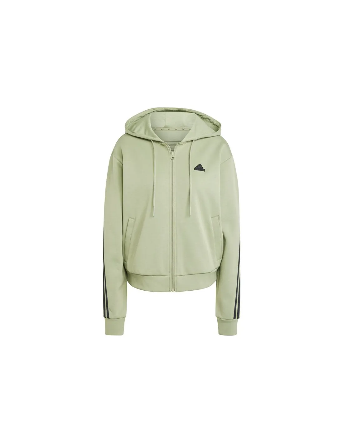 Chaqueta adidas Future Icons 3 Bandas Full Zip Hoodie Mujer Verde