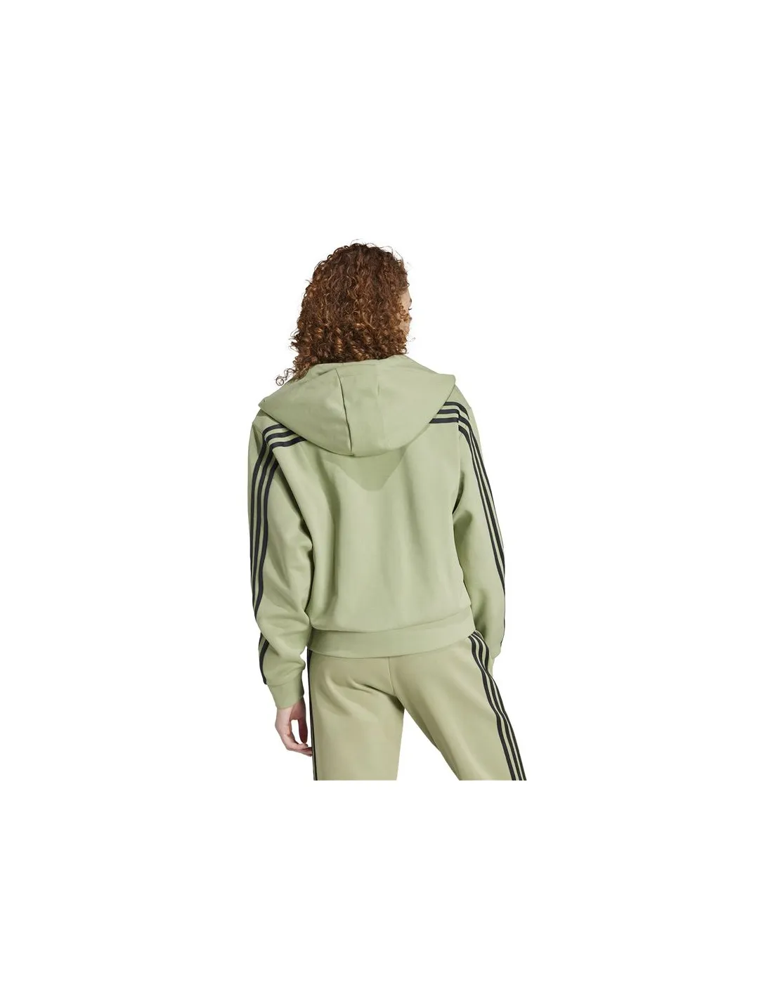 Chaqueta adidas Future Icons 3 Bandas Full Zip Hoodie Mujer Verde