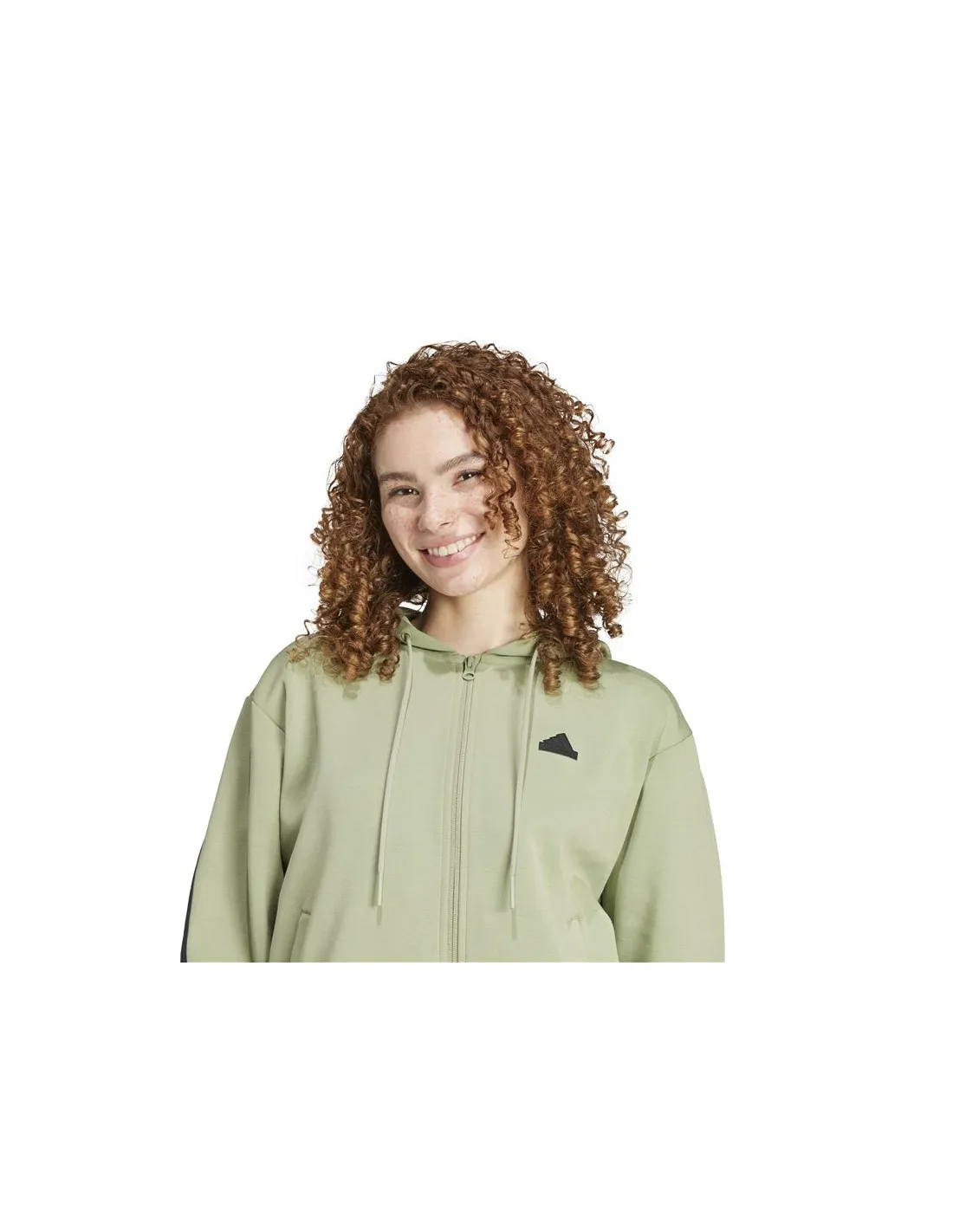Chaqueta adidas Future Icons 3 Bandas Full Zip Hoodie Mujer Verde
