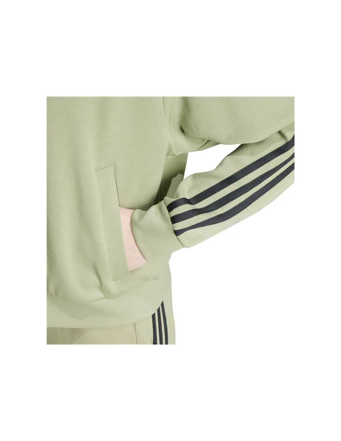 Chaqueta adidas Future Icons 3 Bandas Full Zip Hoodie Mujer Verde