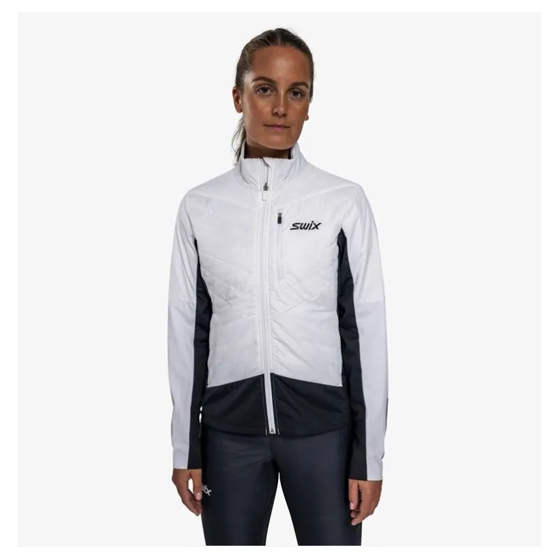 Chaqueta aislante para mujer SWIX Dynamic Hybrid (blanco brillante/negro)