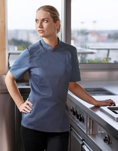 Chaqueta de cocinero Karlowsky modern look manga corta mujer