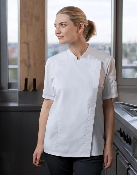 Chaqueta de cocinero Karlowsky modern look manga corta mujer
