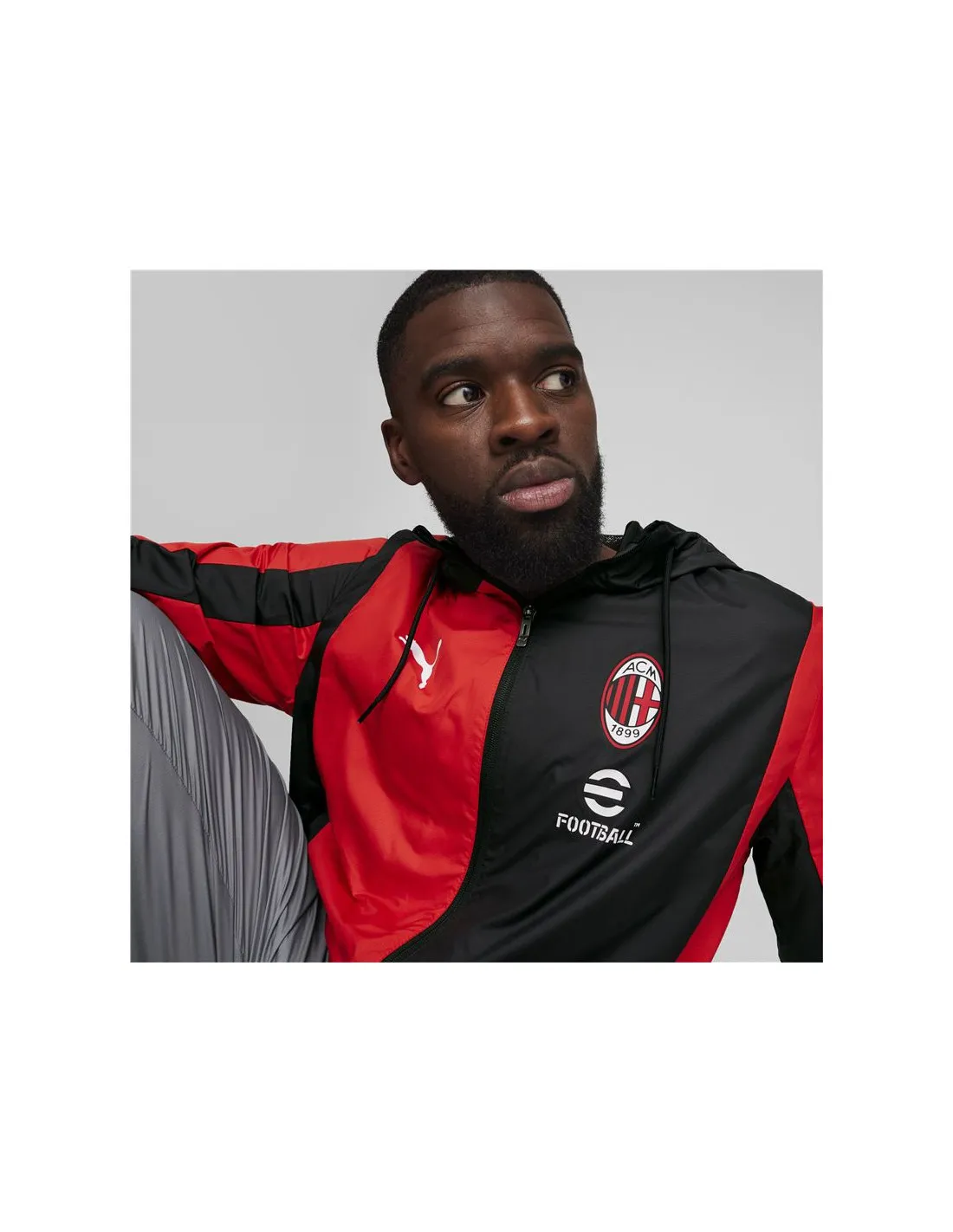 Chaqueta de Fútbol Puma AC Milan Prematch Negro Hombre