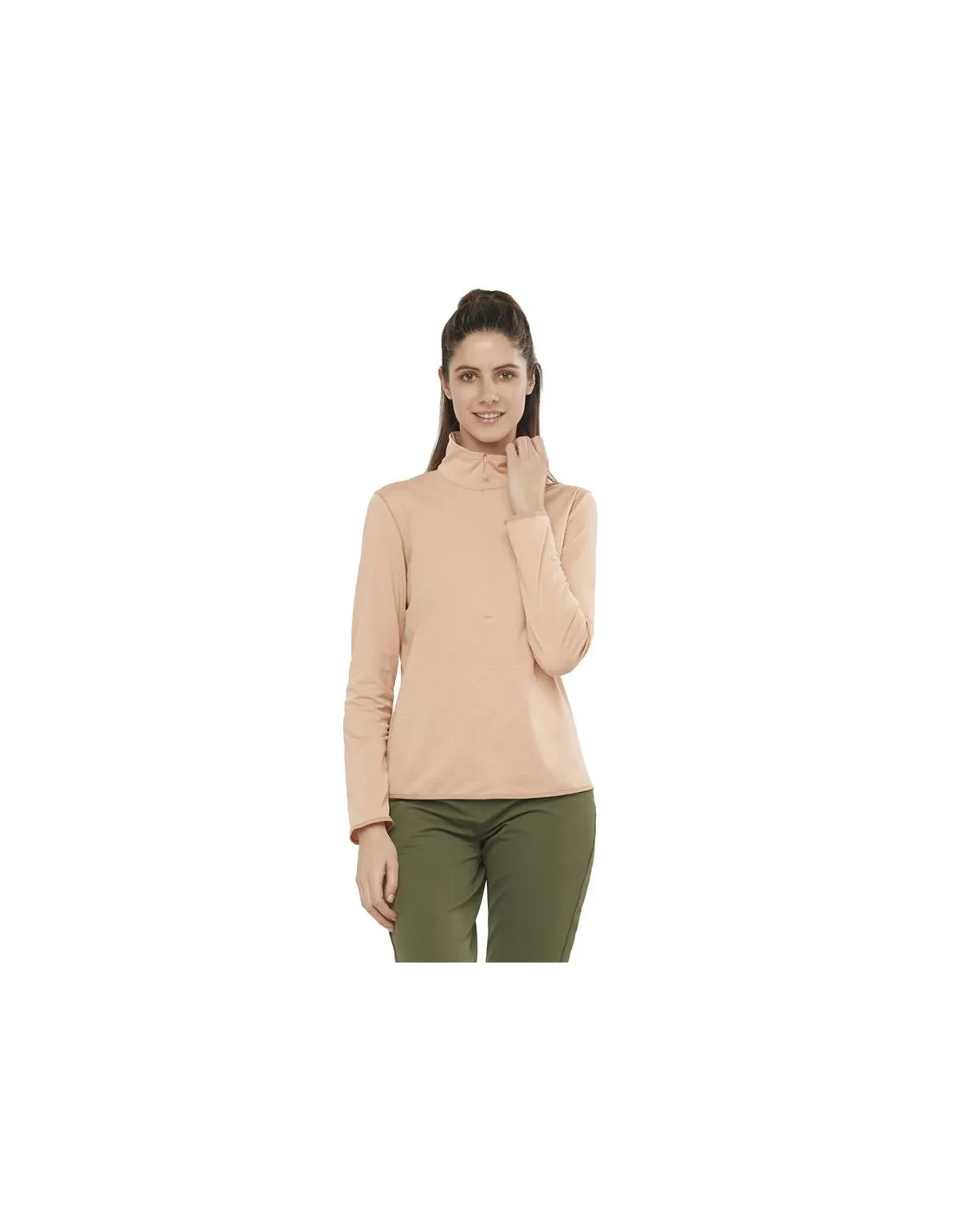 Chaqueta de running Salomon Outrack Half Zip Mid W Pink