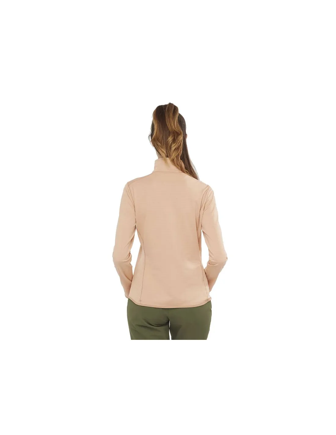 Chaqueta de running Salomon Outrack Half Zip Mid W Pink