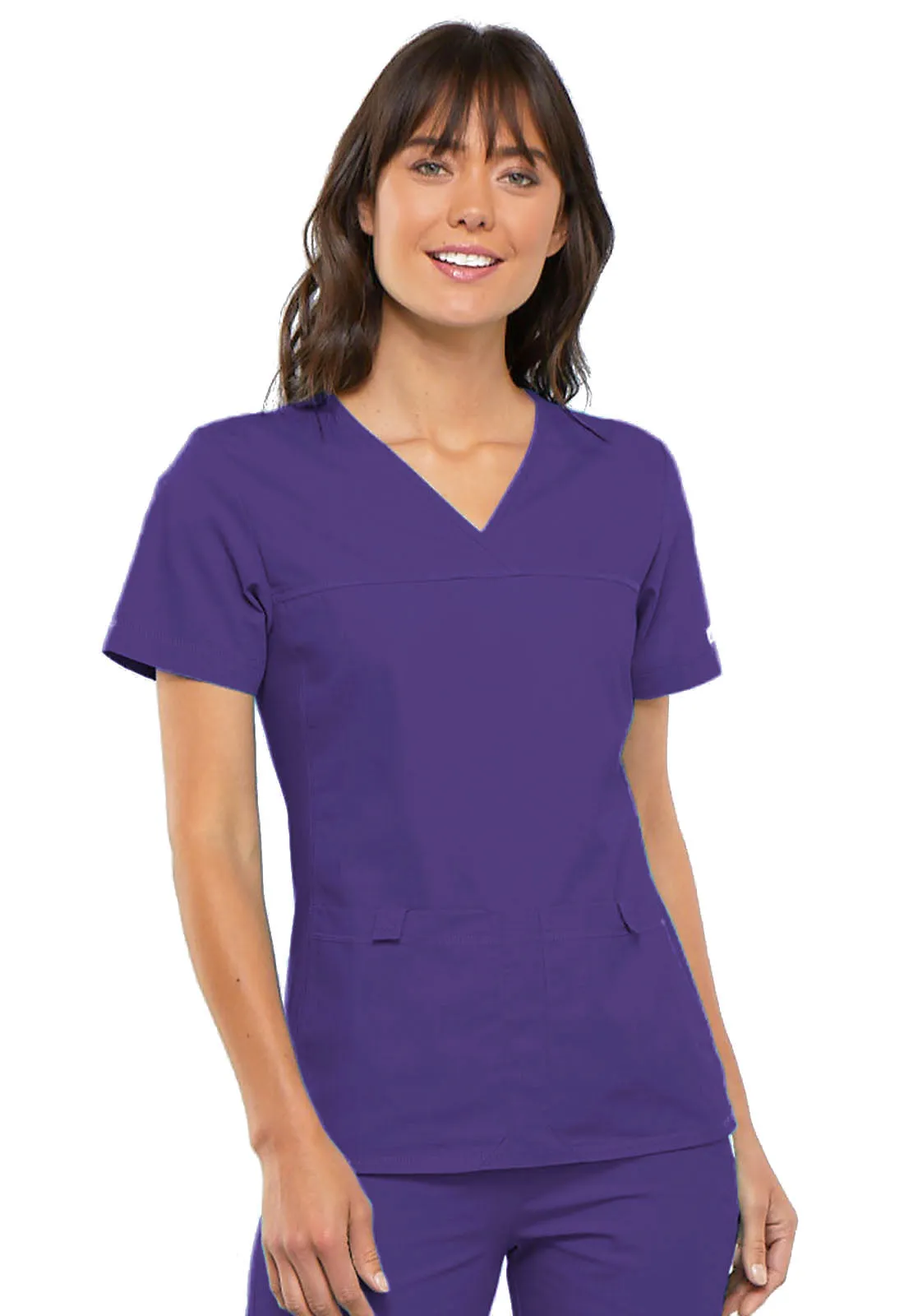 CHEROKEE FLEXIBLES VNECK KNIT PANEL TOP