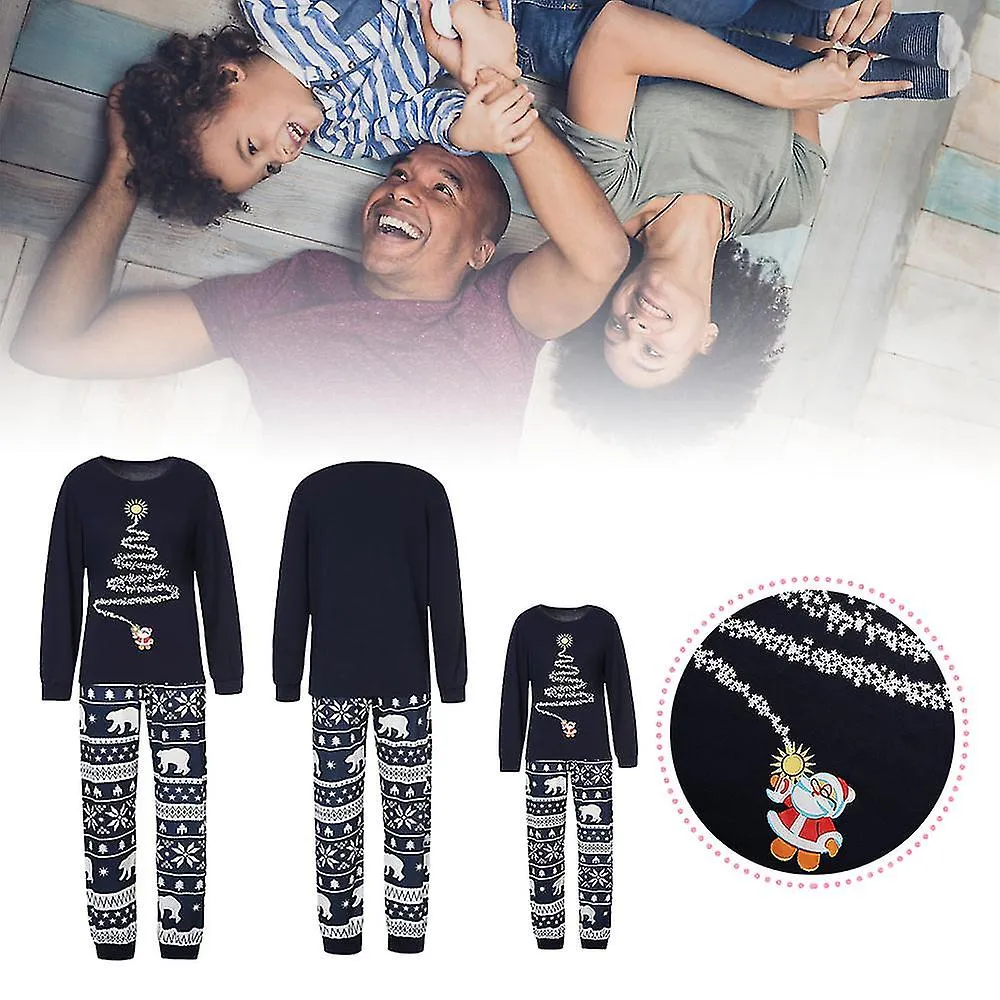 Christmas Family Holiday Pajamas Matching Set Tree Print Christmas Top Sleepwear