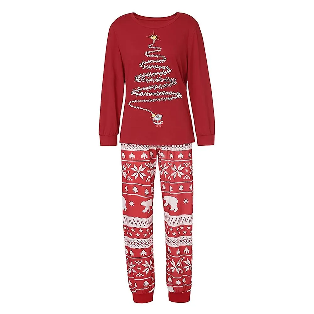 Christmas Family Holiday Pajamas Matching Set Tree Print Christmas Top Sleepwear