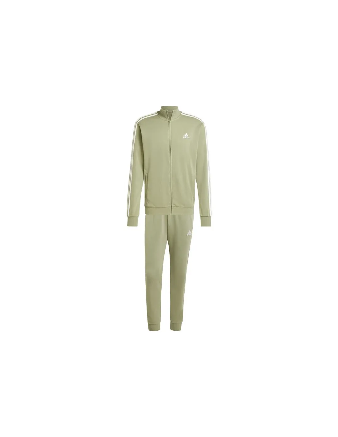 Chándal adidas Sportswear Basic 3 Bandas French Terry Hombre Verde