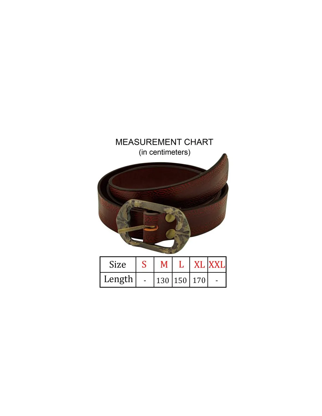 Cinturón medieval marrón diseño repujado