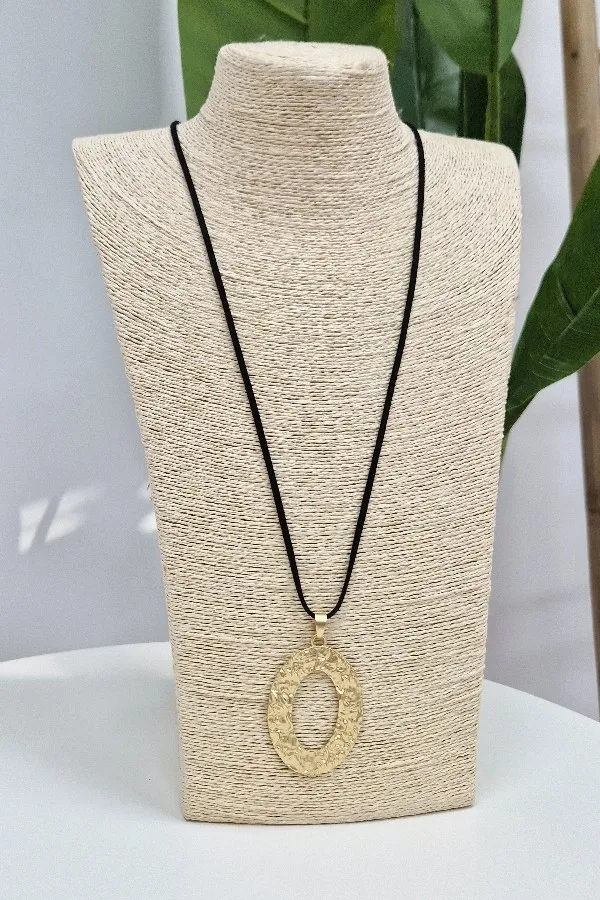 Collar Largo Oval Dorado