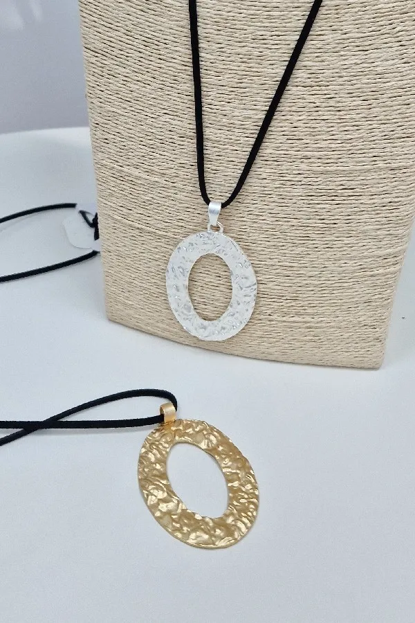 Collar Largo Oval Dorado
