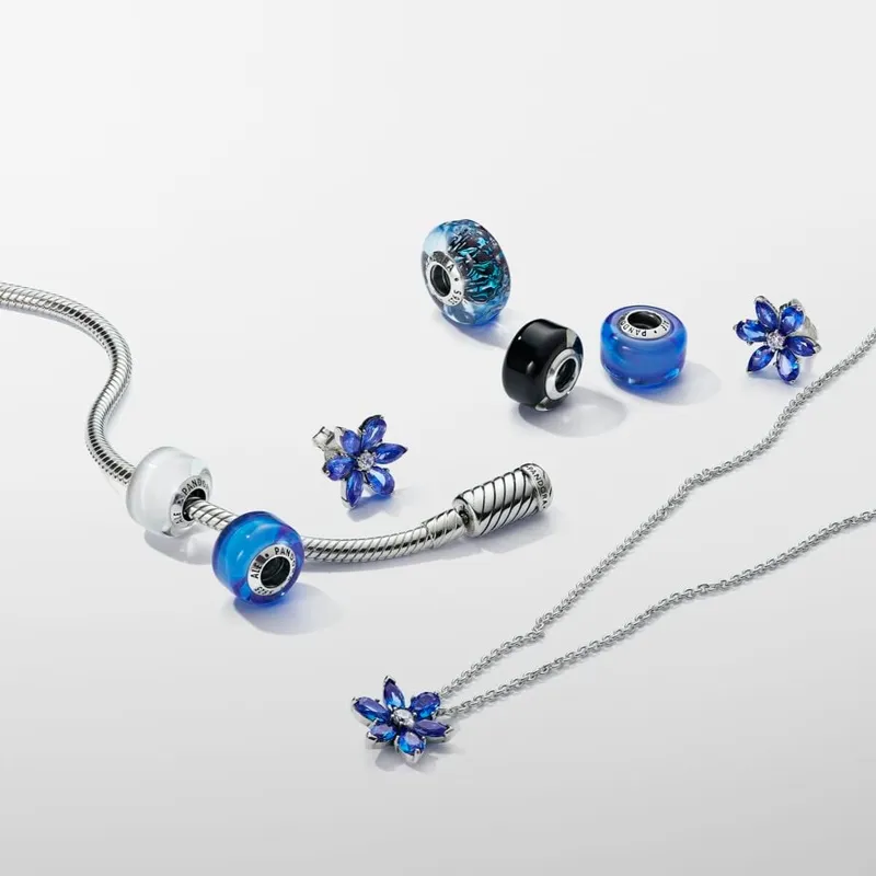 COLLAR PANDORA HERBARIO BRILLANTE AZUL 392387C0245