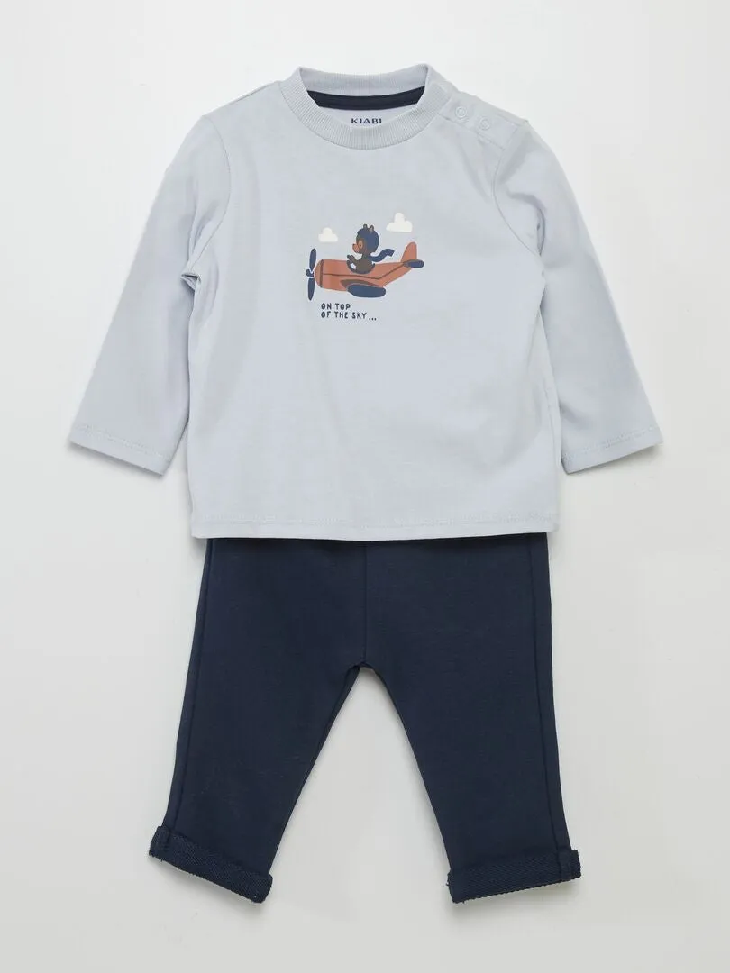 CONJUNTO DE CAMISETA + PANTALóN CON ESTAMPADO  AZUL