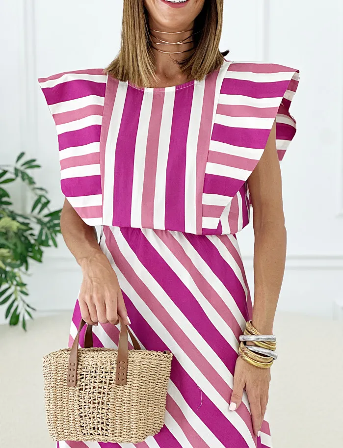 Conjunto samba rayas purple