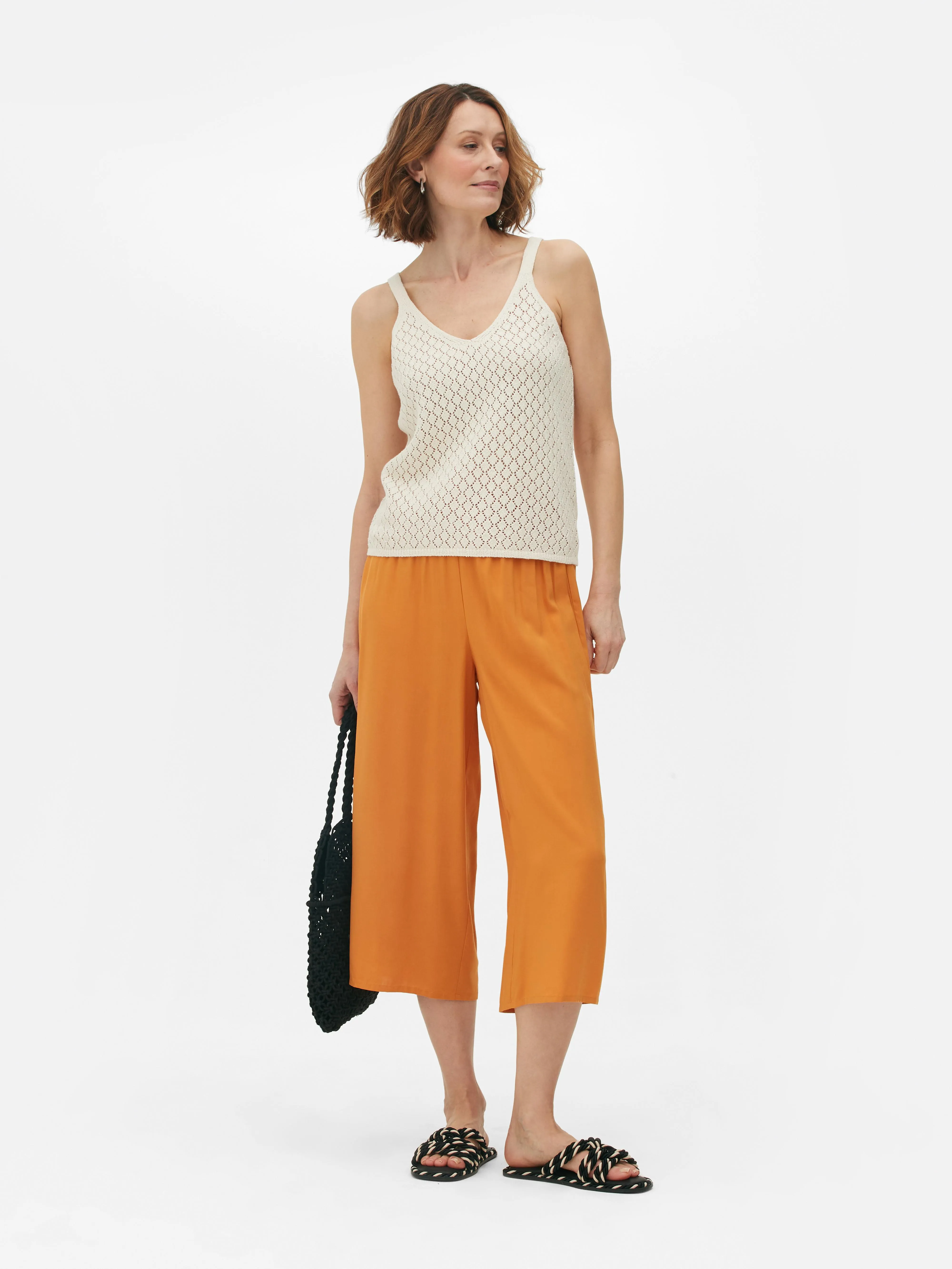 Falda pantalón con cintura elástica