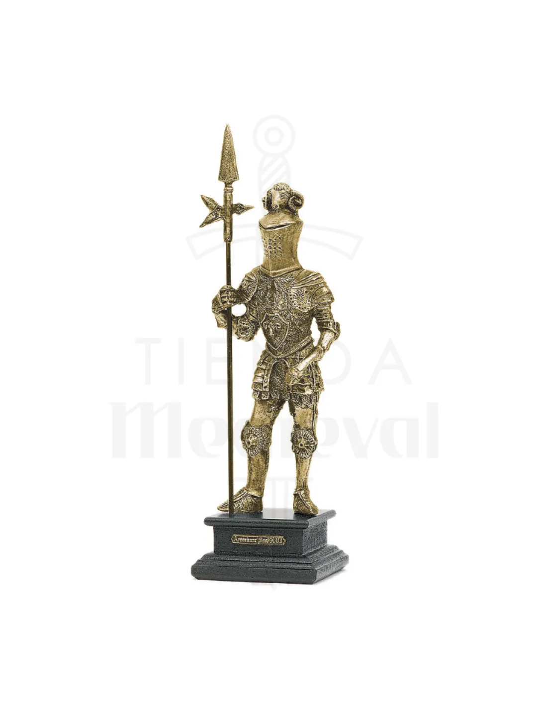 Figura de guerrero del siglo XVI con alabarda en miniatura, 23 cm.
