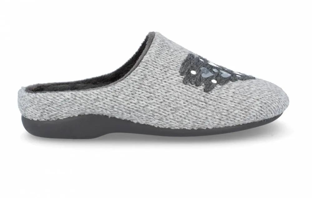 GARZóN  ZAPATILLAS DE CASA MUJER CORAZóN GRIS