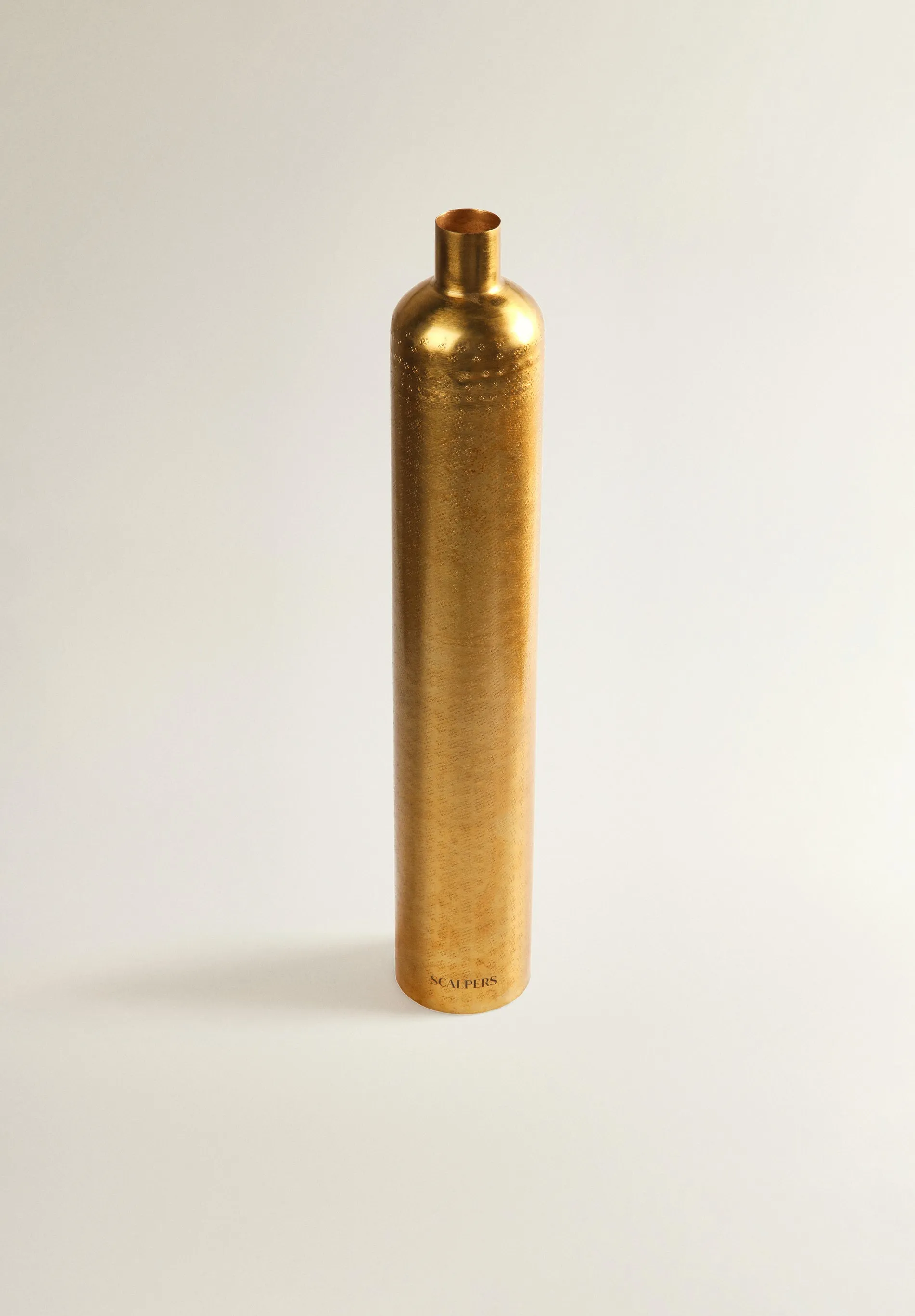 JARRÓN DECORATIVO METAL DORADO