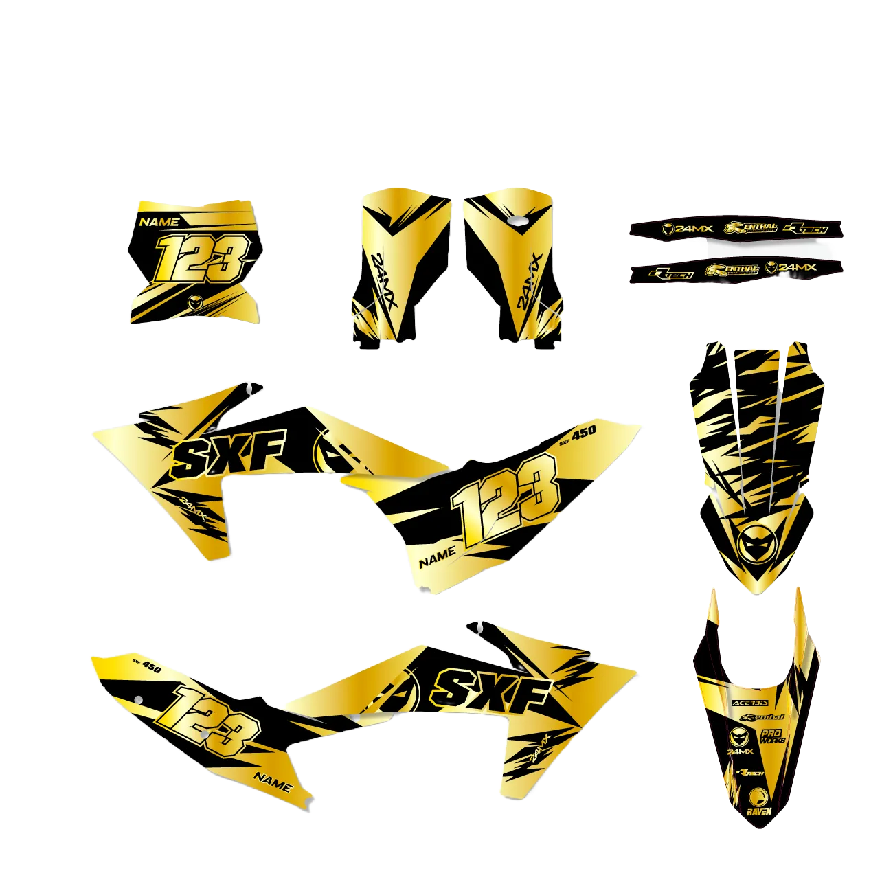 Kit de Adhesivos 24MX Holo Dorado 