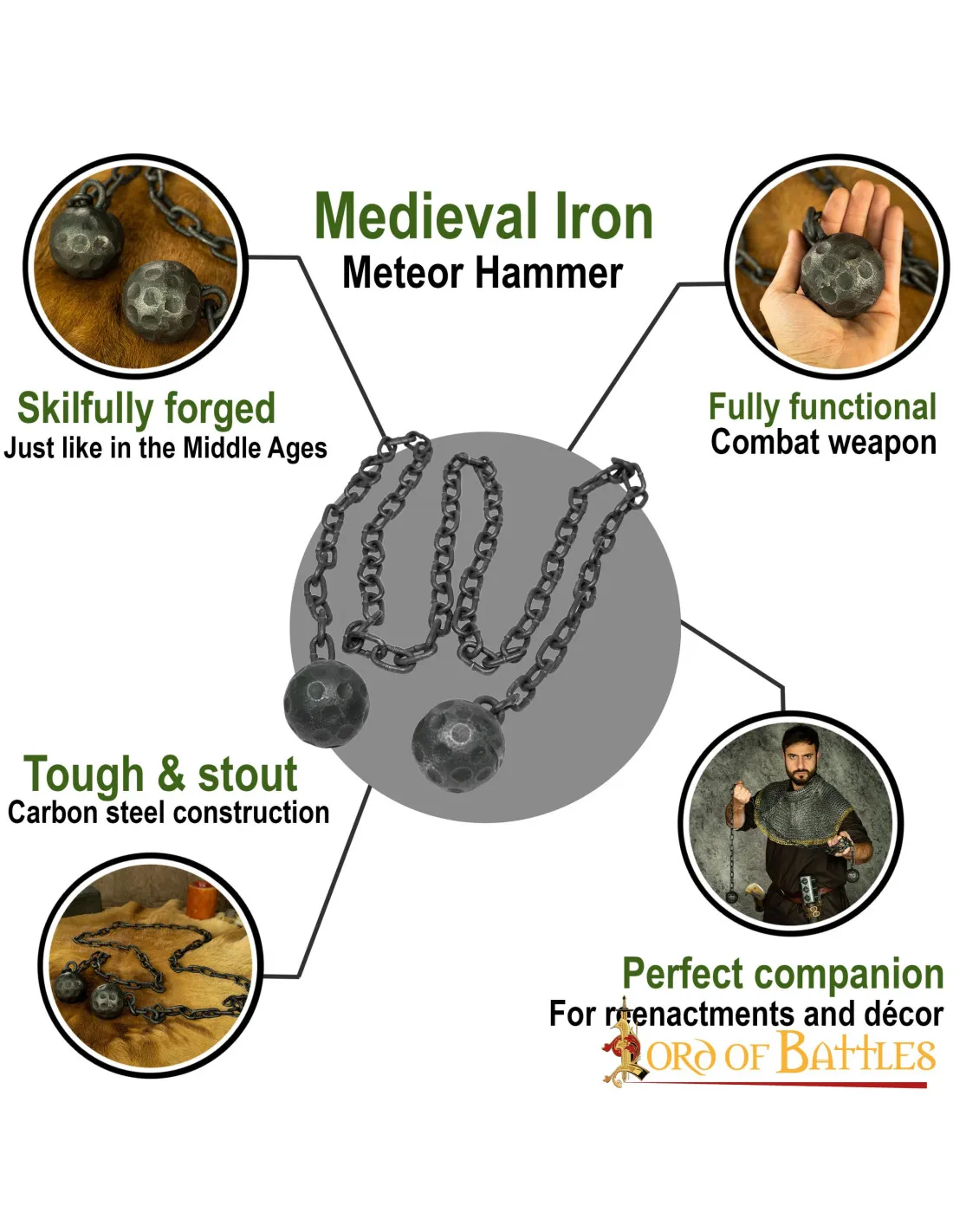 Martillo meteoro medieval para recreacionistas