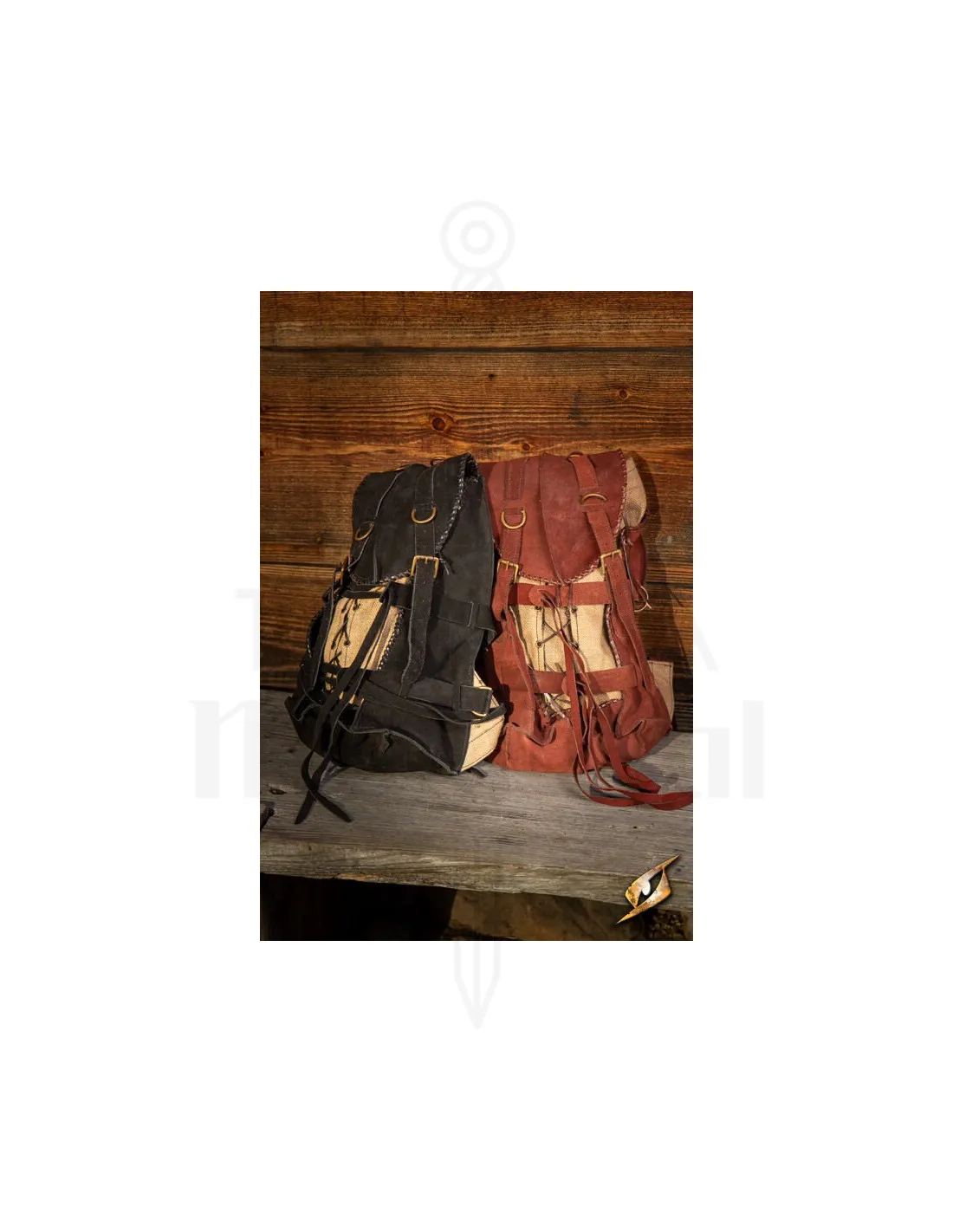 Mochila medieval del Aventurero, gamuza