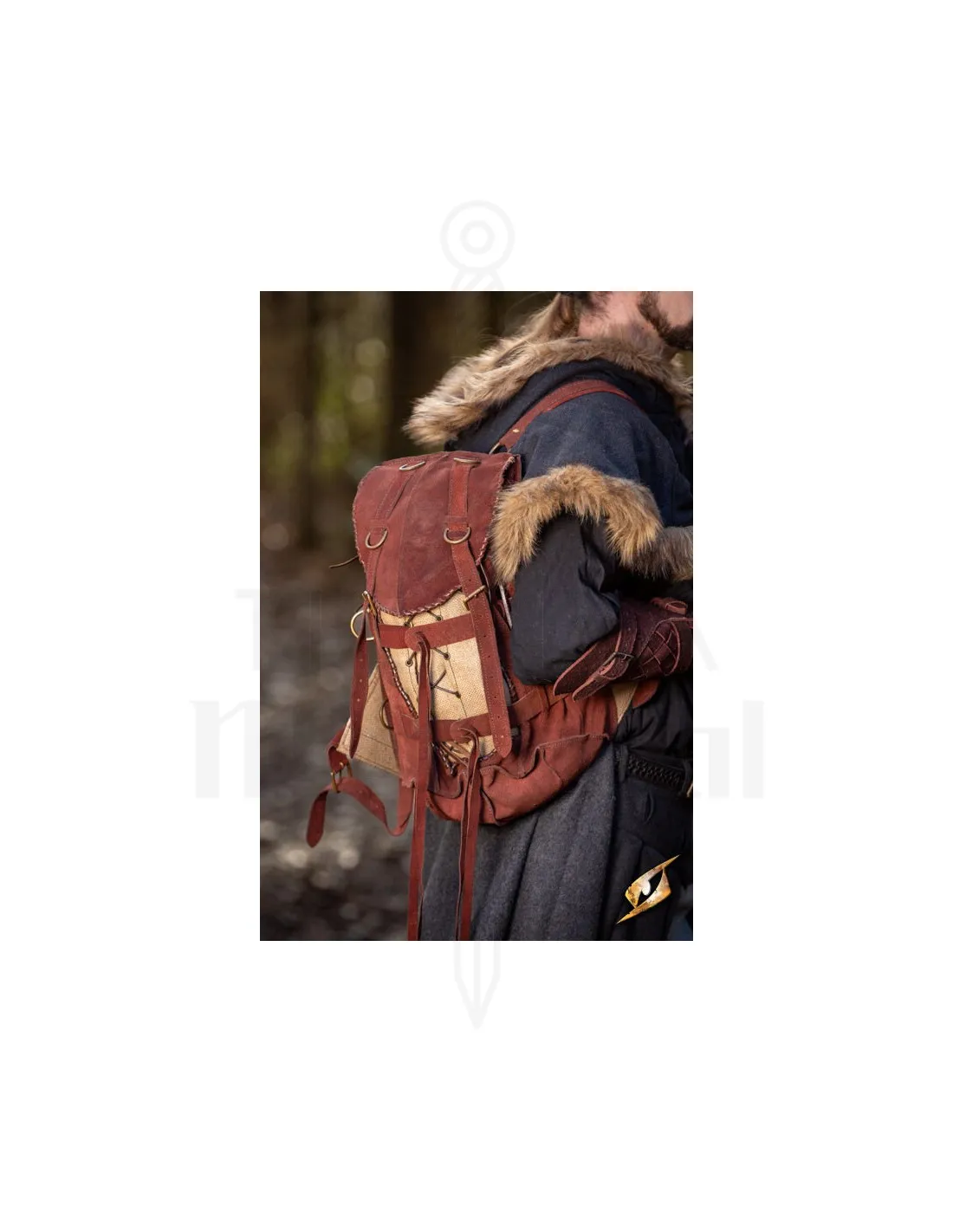 Mochila medieval del Aventurero, gamuza