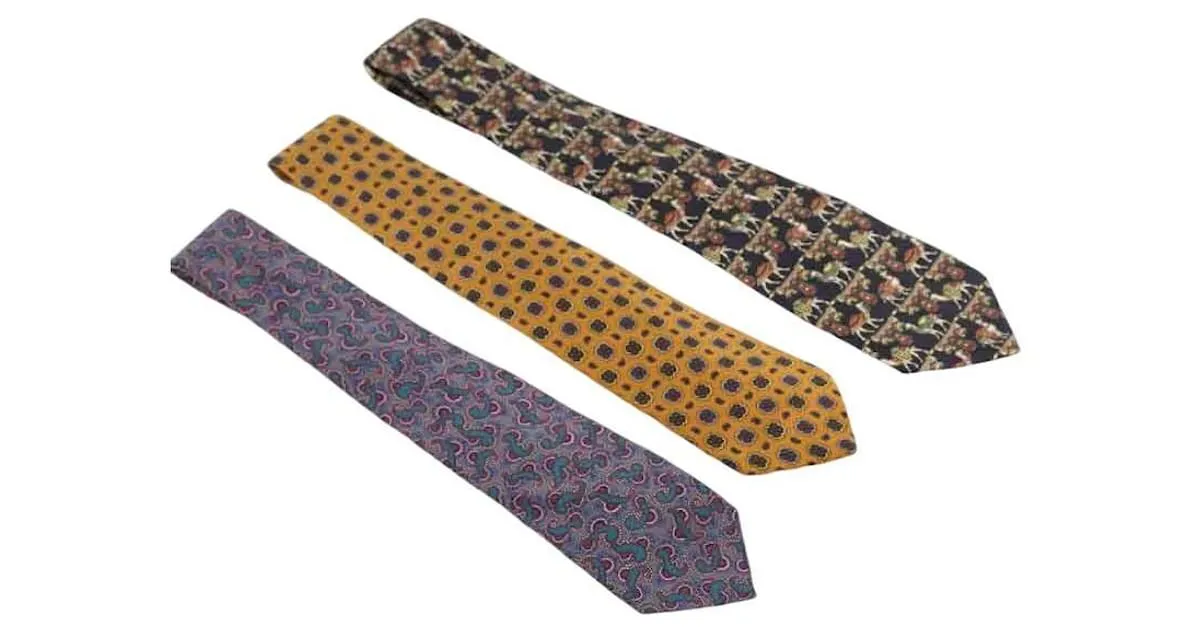 Nina Ricci Conjunto de corbatas de seda Multicolor 