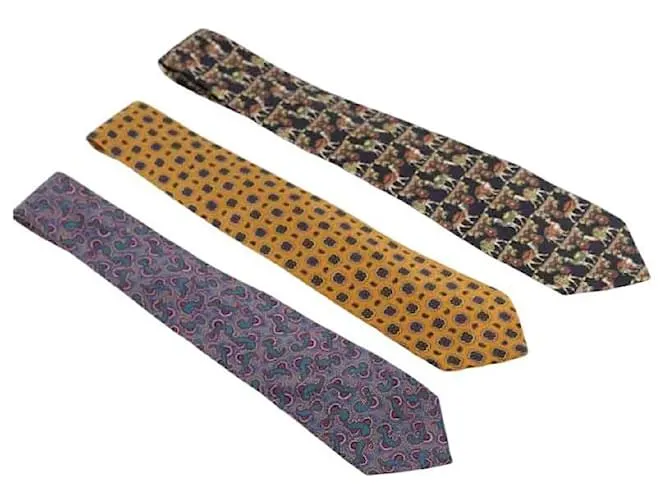 Nina Ricci Conjunto de corbatas de seda Multicolor 