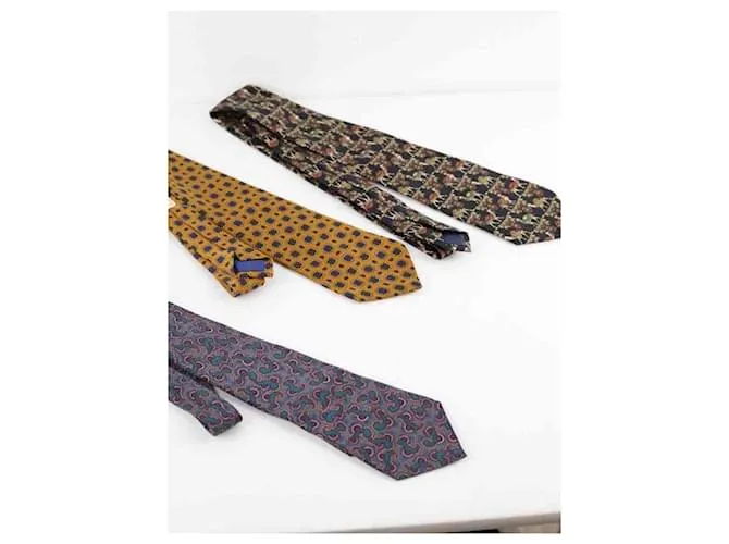 Nina Ricci Conjunto de corbatas de seda Multicolor 