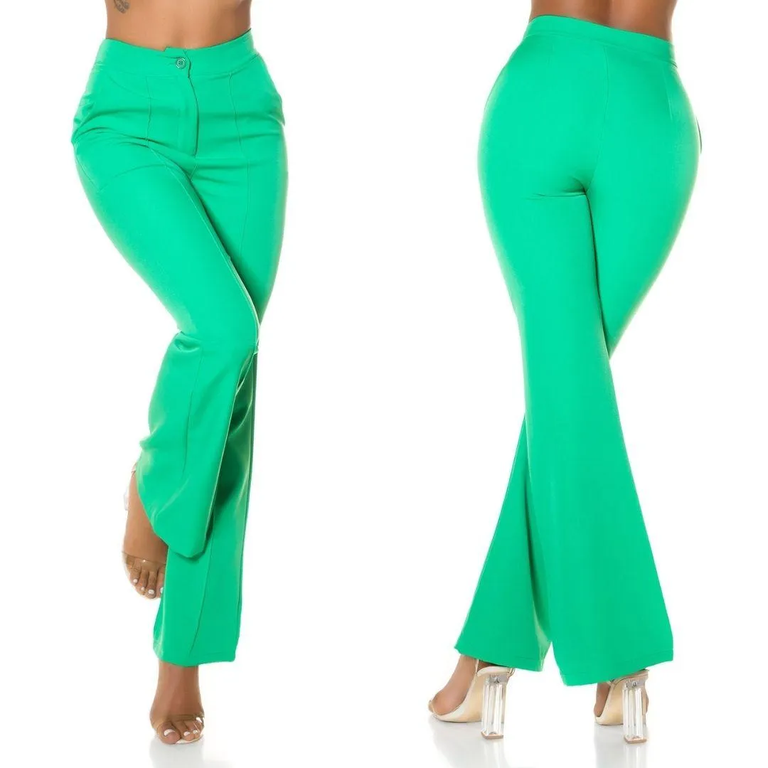 Pantalones acampandos Talle alto Verde