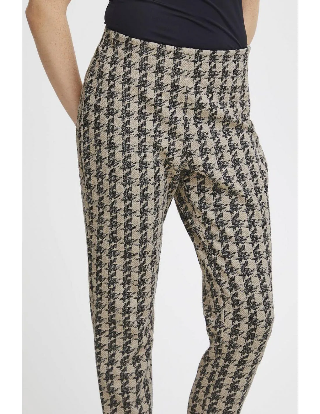 PANTALÓN AJUSTADO PRINT PATA DE GALLO ICHI KATE