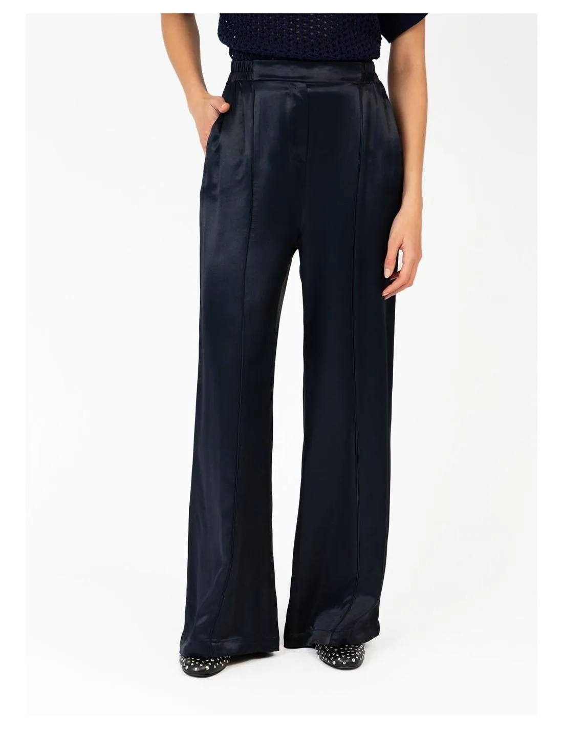 PANTALÓN DE SATÉN NEGRO ANGE PRISME