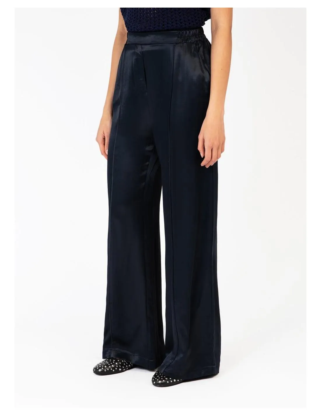 PANTALÓN DE SATÉN NEGRO ANGE PRISME
