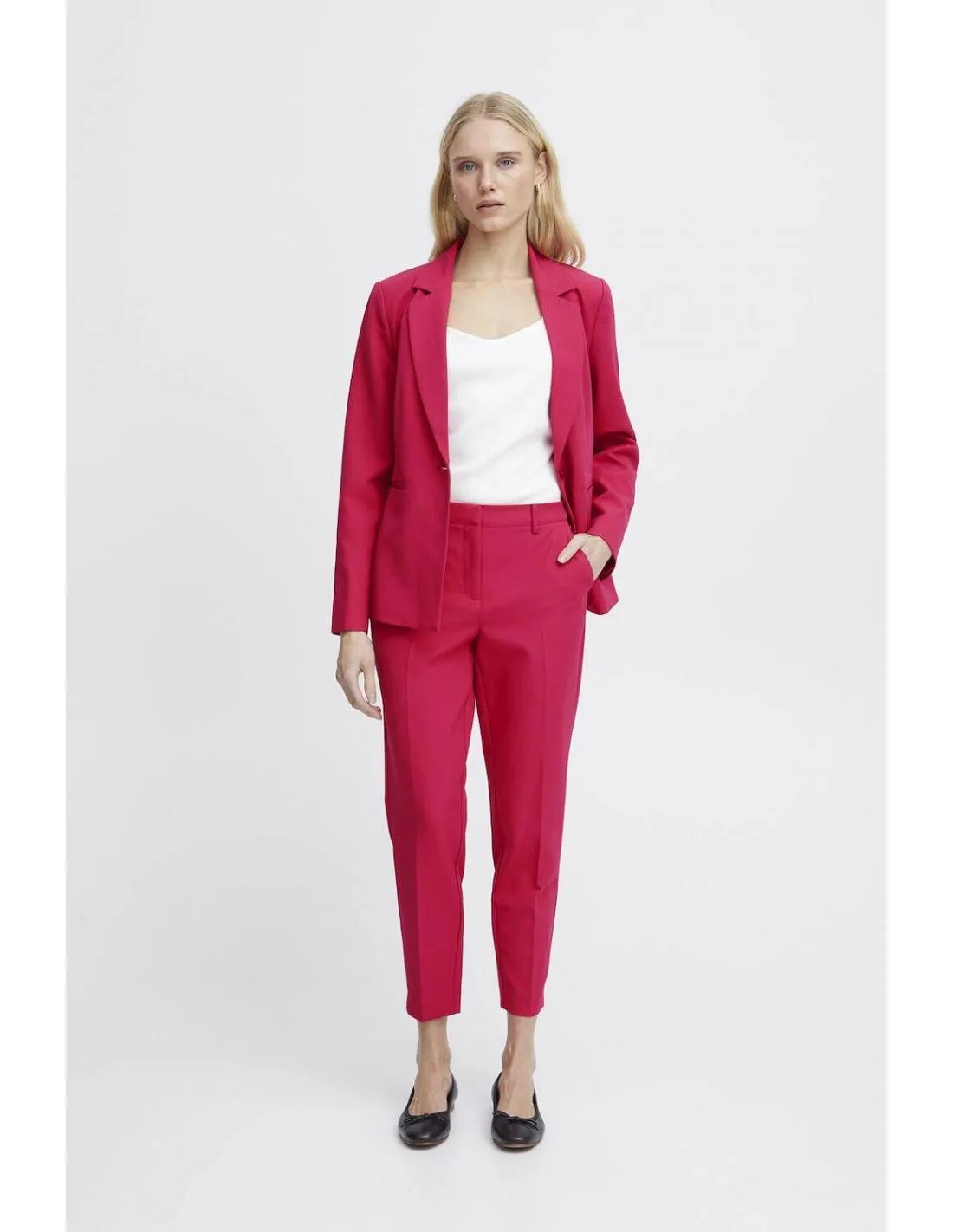 PANTALÓN DE TRAJE FUCSIA ICHI LEXI