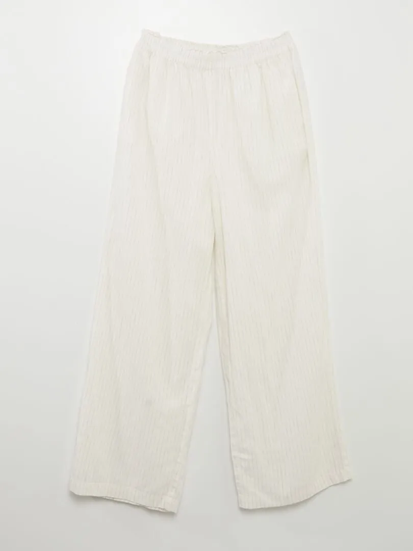 PANTALóN ANCHO Y VAPOROSO 'JDY'  BLANCO