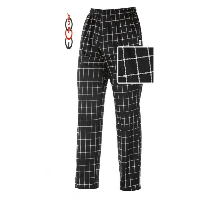 Pantalón cocina estampado cuadros anchos