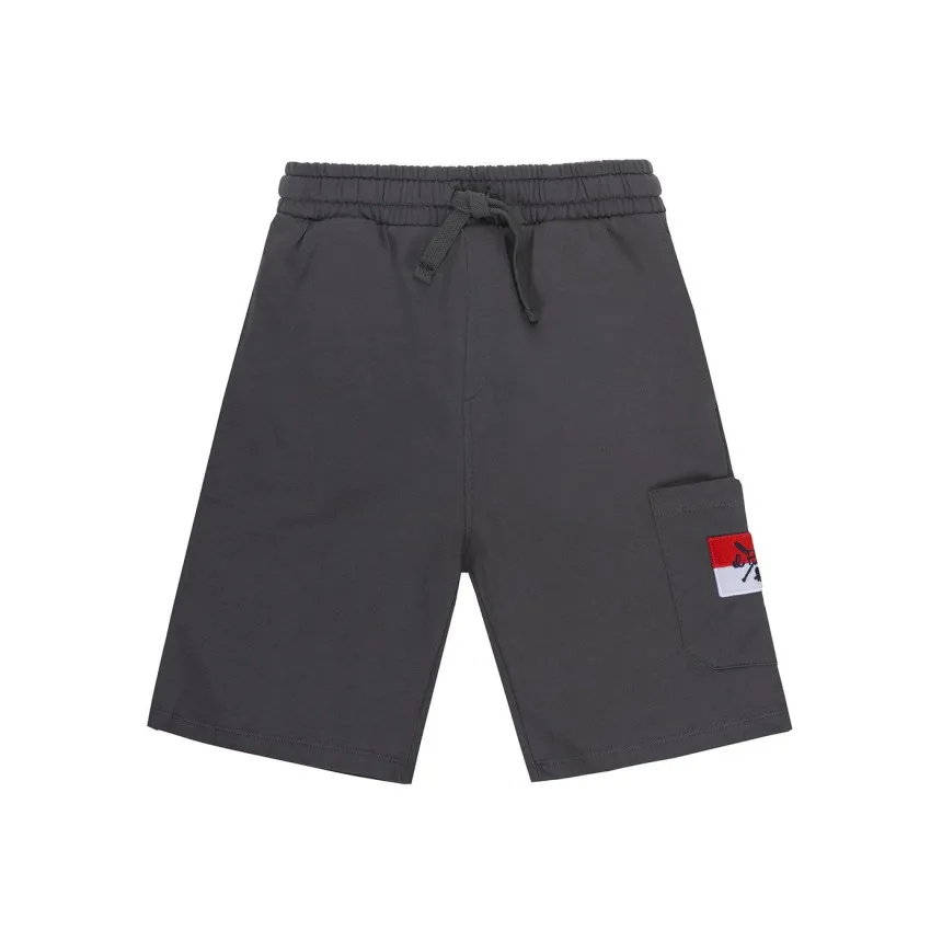 Pantalón Corto El Pulpo Patch Para Niños En Gris