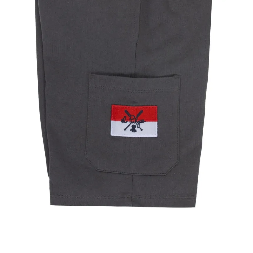 Pantalón Corto El Pulpo Patch Para Niños En Gris