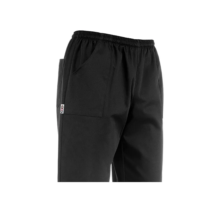 PANTALóN DE COCINA ANTIMANCHAS DE MICROFIBRA NEGRO  EGOCHEF