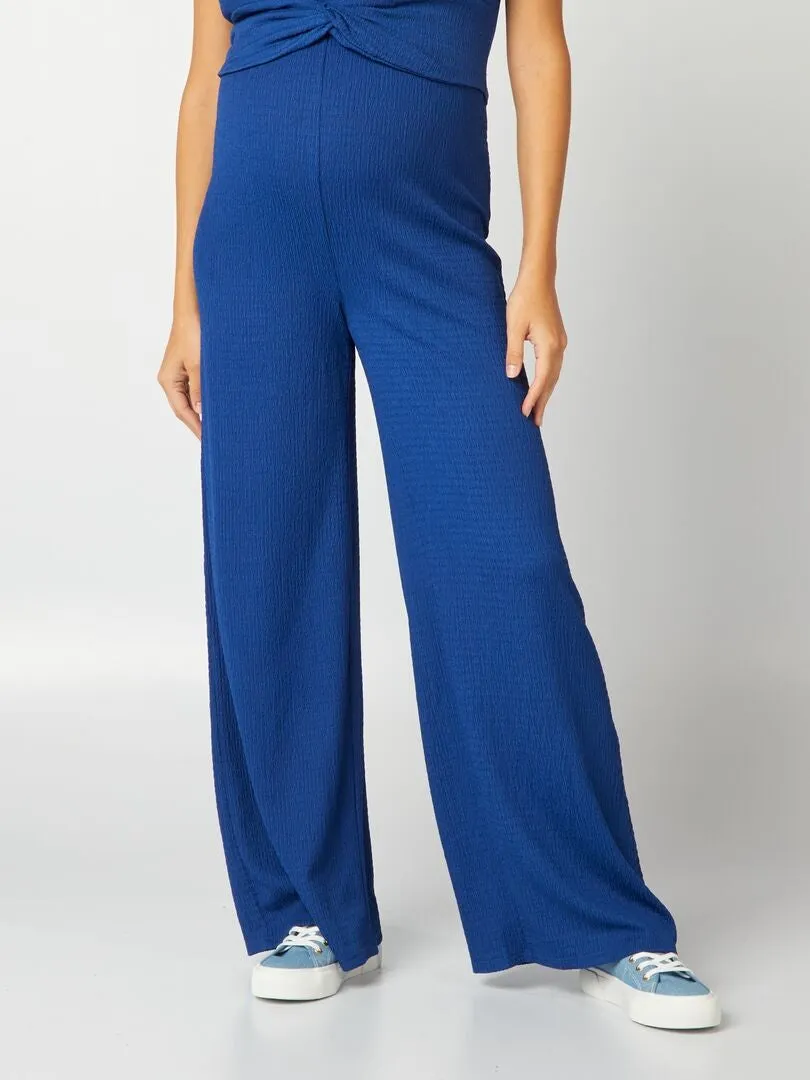 PANTALóN DE PUNTO GOFRADO PREMAMá  AZUL